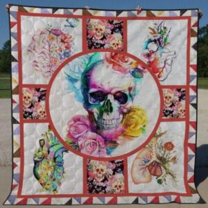 Skull Quilt Blanket Ver 28  Quilt